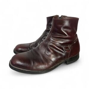 Breather Wright Vintage Side Zip Ankle Boots Brown Men's 10 EEE Distressed